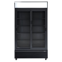 Szafa chłodnicza przeszklona SD1002BSLE | drzwi przesuwne | czarna | 670l