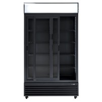 Szafa chłodnicza przeszklona SD1002BSLE | drzwi przesuwne | czarna | 670l
