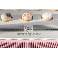 Witryna cukiernicza chłodnicza Dolce Visione Premium 1300 Bianco | podświetlany cokół | białe wnętrze | 1300x670x1300 mm