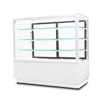 Witryna cukiernicza chłodnicza | Dolce Fresca 1300 Bianco | 1345x670x1285 mm | białe wnętrze