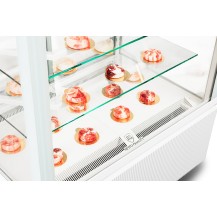 Witryna cukiernicza chłodnicza | Dolce Fresca 1300 Bianco | 1345x670x1285 mm | białe wnętrze