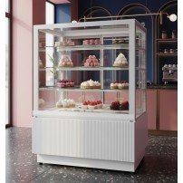 Witryna cukiernicza chłodnicza | Dolce Fresca 700 Bianco | 745x670x1285 mm | białe wnętrze