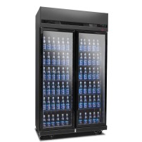 Szafa chłodnicza 2-drzwiowa przeszklona Resto Quality RQ770-BLACK | drzwi skrzydłowe | czarna | 1100x635x2000 mm | 770 l