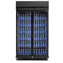 Szafa chłodnicza 2-drzwiowa przeszklona Resto Quality RQ770-BLACK | drzwi skrzydłowe | czarna | 1100x635x2000 mm | 770 l