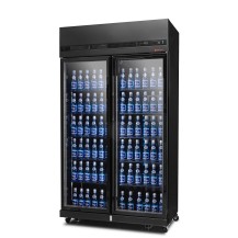 Szafa chłodnicza 2-drzwiowa przeszklona Resto Quality RQ770-BLACK | drzwi skrzydłowe | czarna | 1100x635x2000 mm | 770 l