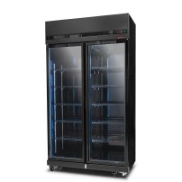 Szafa chłodnicza 2-drzwiowa przeszklona Resto Quality RQ770-BLACK | drzwi skrzydłowe | czarna | 1100x635x2000 mm | 770 l
