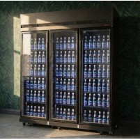 Szafa chłodnicza 3-drzwiowa przeszklona RQ1180-BLACK Resto Quality | czarna | drzwi skrzydłowe | 1650x631x2000 mm | 1181 l