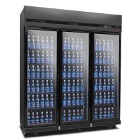 Szafa chłodnicza 3-drzwiowa przeszklona RQ1180-BLACK Resto Quality | czarna | drzwi skrzydłowe | 1650x631x2000 mm | 1181 l