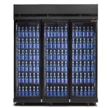 Szafa chłodnicza 3-drzwiowa przeszklona RQ1180-BLACK Resto Quality | czarna | drzwi skrzydłowe | 1650x631x2000 mm | 1181 l