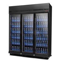 Szafa chłodnicza 3-drzwiowa przeszklona RQ1180-BLACK Resto Quality | czarna | drzwi skrzydłowe | 1650x631x2000 mm | 1181 l