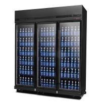 Szafa chłodnicza 3-drzwiowa przeszklona RQ1180-BLACK Resto Quality | czarna | drzwi skrzydłowe | 1650x631x2000 mm | 1181 l