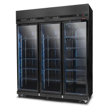 Szafa chłodnicza 3-drzwiowa przeszklona RQ1180-BLACK Resto Quality | czarna | drzwi skrzydłowe | 1650x631x2000 mm | 1181 l