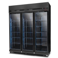 Szafa chłodnicza 3-drzwiowa przeszklona RQ1180-BLACK Resto Quality | czarna | drzwi skrzydłowe | 1650x631x2000 mm | 1181 l