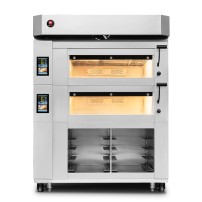 Piec piekarniczy modułowy RQPM-D | dwukomorowy | generator pary | 400 V | 15,2 kW | 1300x1280x1705 mm