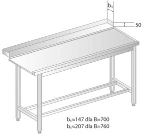 STÓŁ WYŁADOWCZY DO ZMYWAREK 1200x760x850 Dora-Metal DM-3248