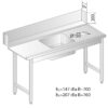 Zdjęcie STÓŁ ZAŁADOWCZY DO ZMYWAREK ZE ZLEWEM I OTWOREM NA ODPADKI 1800x700x850 Dora-Metal DM-3257