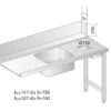 Zdjęcie STÓŁ ZAŁADOWCZY DO ZMYWAREK ZE ZLEWEM I OTWOREM NA ODPADKI 1500x760x850 Dora-Metal DM-3268