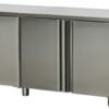 Zdjęcie ﻿﻿﻿Stół chłodniczy czterodrzwiowy ze zlewem i rantem, 2380x700x850, RM GASTRO SCH 4D DSL