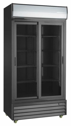 Szafa chłodnicza przeszklona RQ1100SL-BLACK | 1000l | drzwi przesuwne | czarna (SD1001SL) Resto Quality RQ1100SL-BLACK