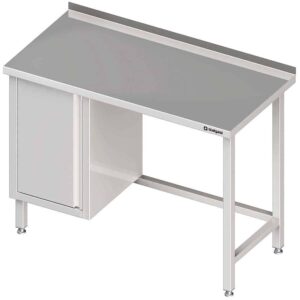 Stół przyścienny z szafką (L),bez półki 800x600x850 mm Stalgast 980486080