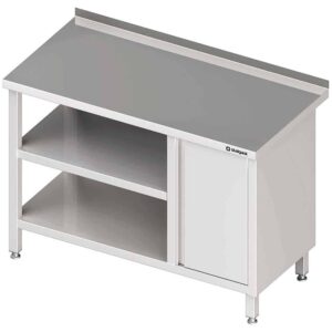 Stół przyścienny z szafką (P),i 2-ma półkami 800x600x850 mm Stalgast 980536080