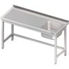Zdjęcie Stół ze zlewem 1-kom.(P),bez półki 1800x600x850 mm Stalgast 980656180