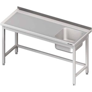 Stół ze zlewem 1-kom.(P),bez półki 1800x700x850 mm Stalgast 980657180