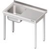 Zdjęcie Stół ze zlewem 1-kom.(L),bez półki 1200x700x850 mm spawany Stalgast 980667120S