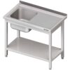 Zdjęcie Stół ze zlewem 1-kom.(L),z półką 1200x700x850 mm skręcany Stalgast 980707120