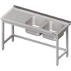 Zdjęcie Stół ze zlewem 2-kom.(P),bez półki 1600x600x850 mm Stalgast 980786160