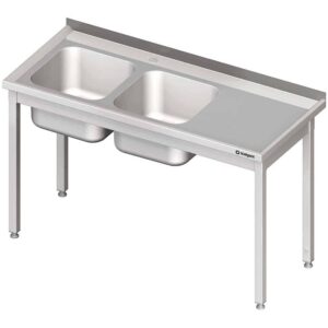 Stół ze zlewem 2-kom.(L),bez półki 1100x700x850 mm spawany Stalgast 980797110S