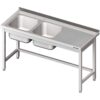 Zdjęcie Stół ze zlewem 2-kom.(L),bez półki 1500x600x850 mm Stalgast 980806150