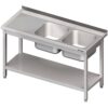Zdjęcie Stół ze zlewem 2-kom.(P),z półką 1500x600x850 mm skręcany Stalgast 980826150