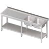 Zdjęcie Stół ze zlewem 2-kom.(P),z półką 2300x600x850 mm Stalgast 980836230