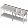 Zdjęcie Stół ze zlewem 2-kom.(P),z półką 2600x600x850 mm Stalgast 980836260