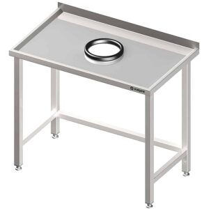 Stół przyścienny bez półki 800x600x850 mm, z otworem na odpadki Stalgast 980926080