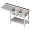 Zdjęcie Stół ze zlewem 2-kom.(P) i miejscem na lodówkę lub zmywarkę 1900x600x900 mm Stalgast 981036190