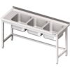 Zdjęcie Stół ze zlewem 3-kom.(P),bez półki 1700x600x850 mm Stalgast 981116170