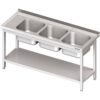 Zdjęcie Stół ze zlewem 3-kom.(P),z półką 1600x600x850 mm skręcany Stalgast 981136160