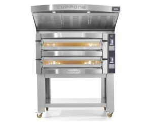 Piec do pizzy 2 komorowy, na podstawie, załadunek szeroki, 2 x 6 x 350mm Cuppone Michelangelo ML635L/2TS