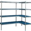 Zdjęcie Regał aluminiowo-polipropylenowy narożny, 4 półkowy, 2770x600x1750, ALUSHELF 2PD-64+4P-136+4P-146+8UM