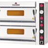 Zdjęcie Piec do pizzy 2 komorowy manualny, elektryczny o pojemności 2 x 4 x 33 cm, 910x840x700, Italforni TK A2/R Rustico