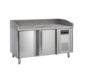 Stół chłodniczy 2 drzwiowy do pizzy z blatem granitowym, 1510x800x1000, Pojemność 370 litrów, Tefcold PT1200