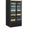 Zdjęcie Szafa chłodnicza ekspozycyjna 2 drzwiowa z plafonem, czarna, Pojemność 535 litrów, 890x740x1990 Tefcold FSC890H BLACK