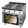Zdjęcie Kuchnia elektryczna 4 płytowa z piekarnikiem z termoobiegiem, 800x700x900 KROMET 700.KE-4/PE-1T