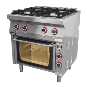 Kuchnia gazowa z piekarnikiem z termoobiegiem,800x700x900 KROMET 700.KG-4/PE-1T