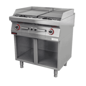 Lawa grill 800 mm na podstawie szafkowej otwartej, 800x700x900 KROMET 700.OGL-800.S