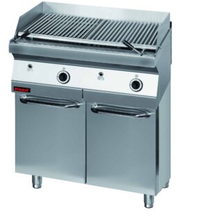 Lawa grill 800 mm na podstawie szafkowej zamkniętej, 800x700x900 KROMET 700.OGL-800.S.D