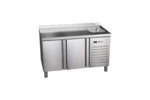 Stół chłodniczy ze zlewem, 2-drzwiowy, 1492x600x850, Asber ETP-6-150-20 HC S SB40