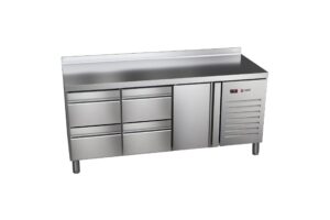 Stół chłodniczy z szufladami, 1-drzwiowy, 4-szufladowy, 2017x600x850, Asber ETP-6-200-14 HC SB40